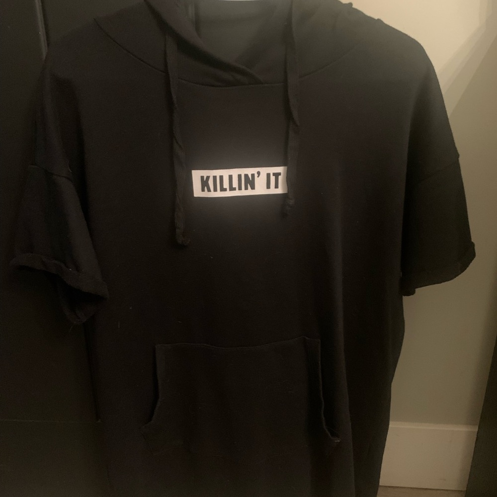 Black Short sleeve hoodie